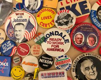 Political Campaign Buttons Collection - 1960s-2000s
