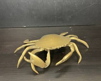 Brass Crab Ashtray Trinket Box