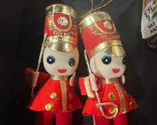 Vintage Felt Drummer Boy Christmas Ornaments