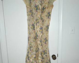 Vintage Floral Silk Chiffon Dress