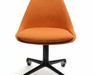 Charles and Ray Eames for Herman Miller Orange Upholstered Swivel Office Chair