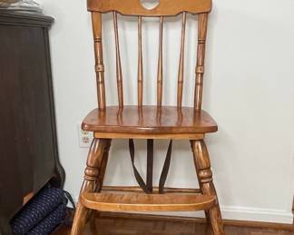 Vintage Jenny Lind Style Wooden High Chair 