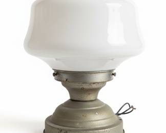 Vintage Schoolhouse Milk Glass Light
