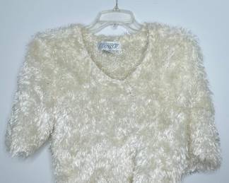 Sideeffects Handknit Fuzzy Cropped Sweater
