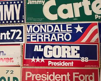 Large Collection Vintage Political Stickers 