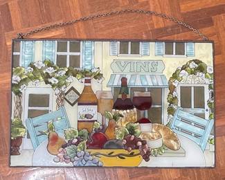 Triptych Wall Art with Wine and Fruit Motif