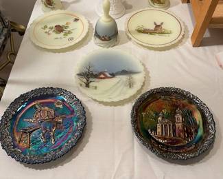 Hand painted Fenton plates 