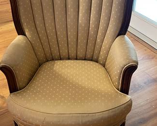 Antique gold fabric upholstered chair