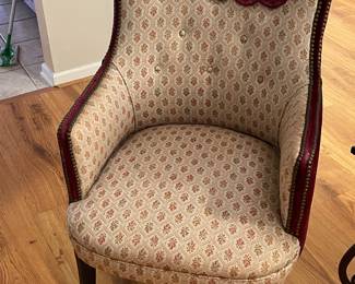 Antique fabric upholstered chair