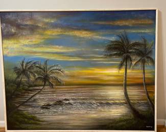 Large artist signed painting 