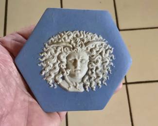 RARE C1900. Wedgwood Jasperware Medusa medallion - 3.5” Dia