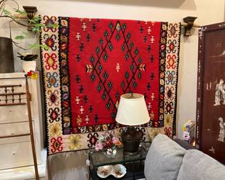 Hand made hand knotter wool rug (100” x 60”) $280 + tax 