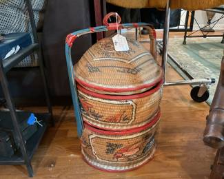 Antique Chinese wedding basket hand woven $245 + tax