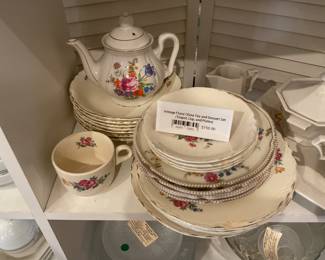 Vintage floral China tea and dessert set (teapot, cup, and plates) $