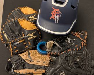 Softball, Baseball Glove Gloves, Batting Helmet