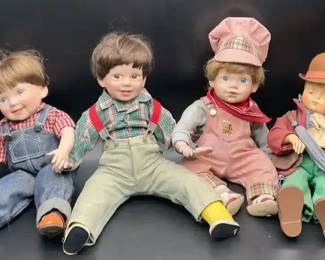 Danberry Meant Collectible, Porcelain Dolls, Boys, And Toys Series 4 Of Them
