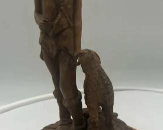 Hand Carved Olive Wood Shepherd Boy W Lamb