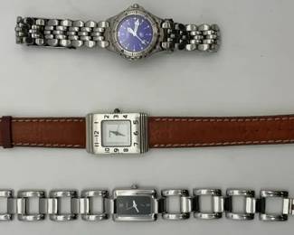 Fossil Wristwatch Lot 3  Leather  Metal Bands