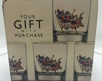 Halston 1992 Team USA Olympics Barcelona Spain Rocks Tumblers Set of 4 w Box