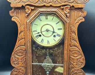 New Haven Camden model antique gingerbread mantel clock