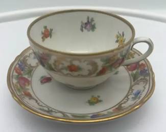 Schumann Bavaria Empress Dresden Flowers demitasse teacup and saucer set. 