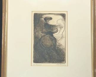 005 Robert Massey “Domino” Framed Limited Edition Print 6/25 Signed 13.5x11