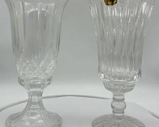 Two Crystal Hurricane Candle Holders