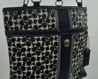 Coach Chelsea Heritage Stripe Signature Tote Includes REAL AUTHENTICATION Certified