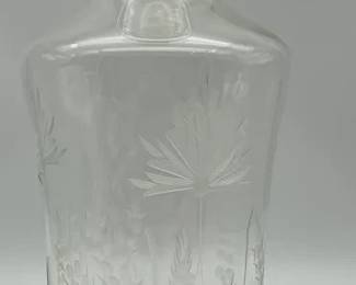 Vintage Glass Decanter Bottle w Stopper