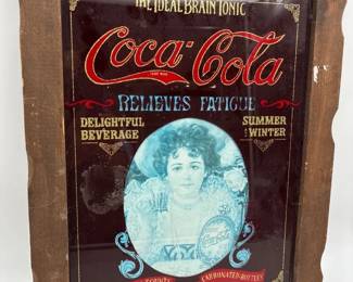 Vintage CocaCola Mirror Advertising Sign