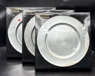 Four sets of Cellini silver charger plates Total 12 Charger Plates