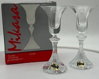 Mikasa The Ritz crystal candlestick holders