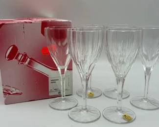 German Crystal Wine Glasses Set Aspen Bleikristall Boxed Vintage