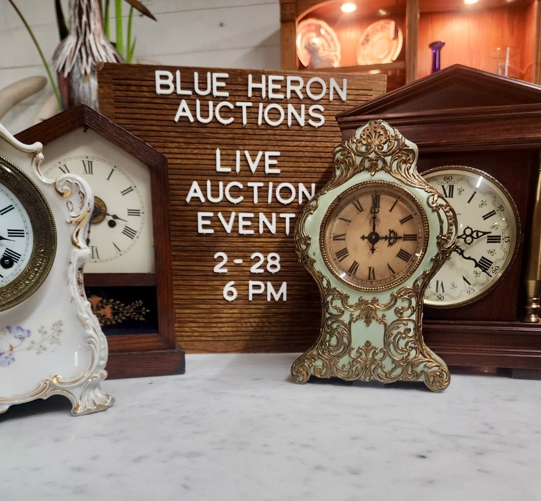 It's Auction Time Again! Antique and Vintage Mantle Clocks and More!