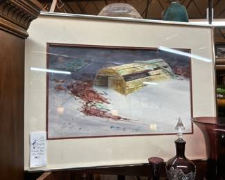 Lot #15: Framed Original Signed Watercolor by John McIver