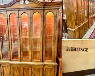 Stunning lighted breakfront by Heritage