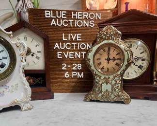 It's Auction Time Again! Antique and Vintage Mantle Clocks and More! 