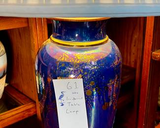 Lot #61: Iridescent Table Lamp with double walled silk shade
