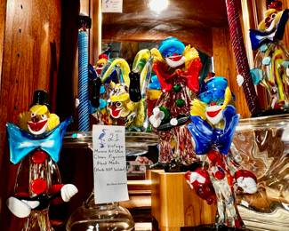 Lot #21: Collection of Murano Art Glass Clown Figurines