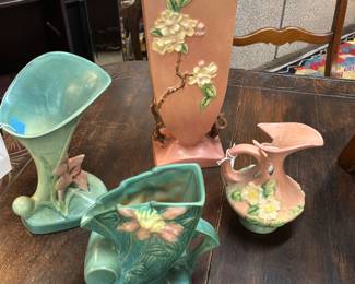 Lot #97: Collection of Signed Vintage/Antique Roseville Hand Painted Pottery Vessels