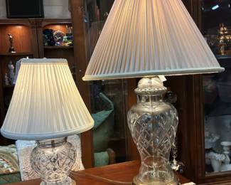 Lot #43: Two Crystal Lamps, one is Waterford