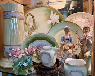 Lot #129: Bloomin' Antique! Hand Painted European Porcelains and China