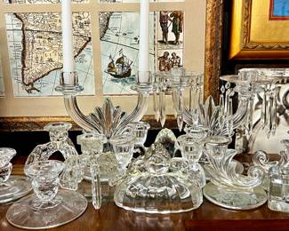 Lot #118: Antique and Vintage Glass Candleholder Collection