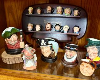 Lot #19: Vintage Royal Doulton Character Jugs, plus a RD Toby Mug
