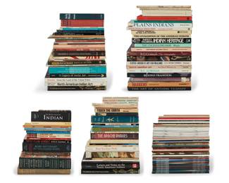 285
A large group of books on Native American subjects
Late 20th-early 21st century
Comprising four file boxes of hardcover, softcover, and staple-bound books (about 87) and magazines including "Indian Artifact Magazine" and "American Indian Art" (about 64)
151 total pieces approximately
Largest book: 12.5" H x 9" W x 0.75" D
Estimate: $100 - $200