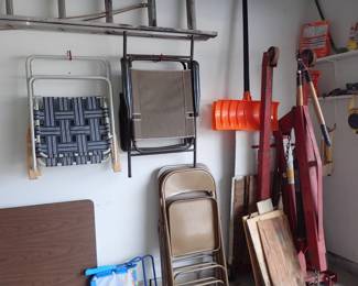 CHAIRS -  LADDER - SHOVEL