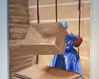 Funky Student Oil Painting In The Style Of Michael Borremans 