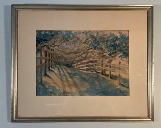 Antique Watercolor of Glenn Cove Dated 1877 Artist Unknown