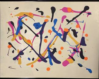 Rockport MA Artist Peter Athens Abstract Painting Signed