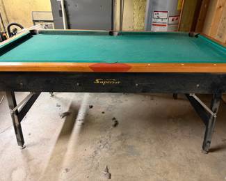 Vintage Superior Folding Pool Table,  it opens and closes and it needs some TLC